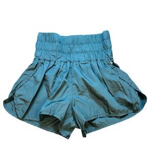 Free People Teal Blue High-Waist Athletic Shorts